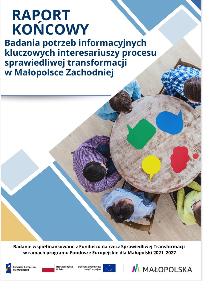 Okładka publikacji Badanie potrzeb informacyjnych kluczowych interesariuszy Małopolski ZachodniejMałopo